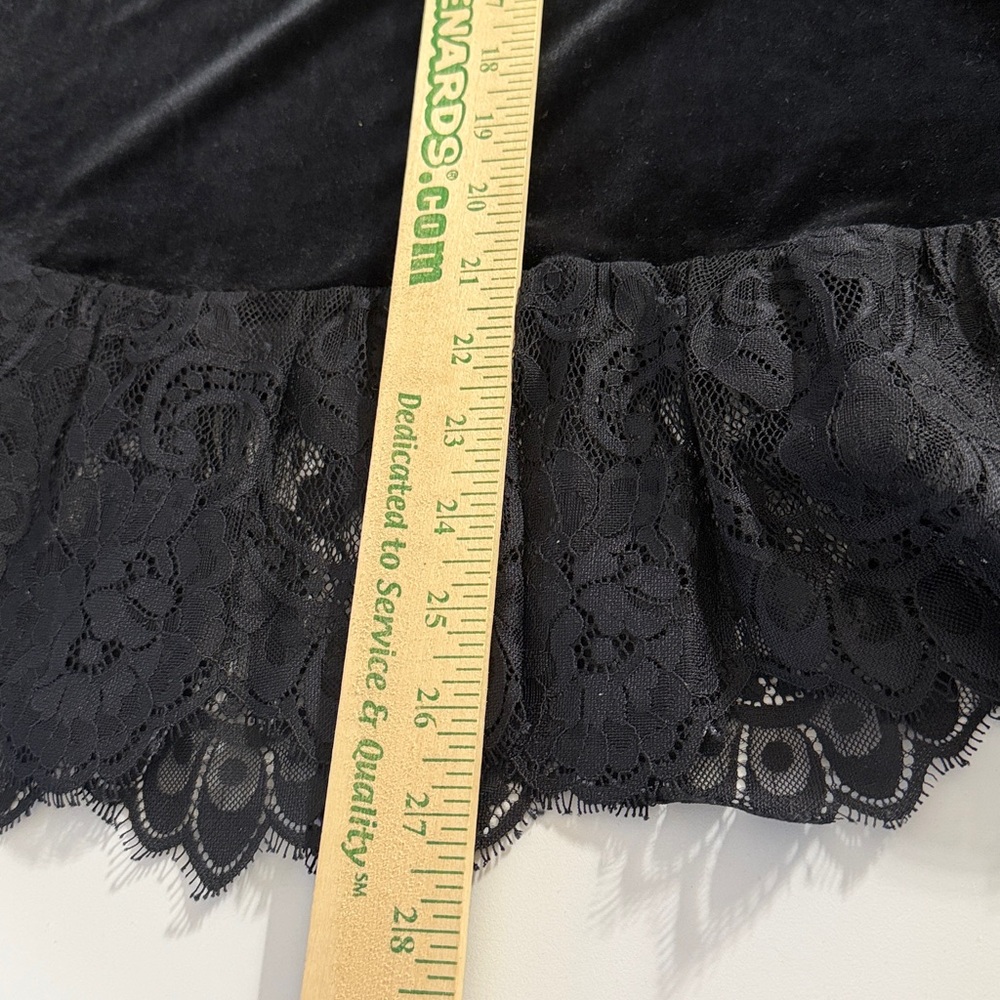 Adrianna Papell Velvet & Lace Trim Classy Tee - Picture 15 of 16